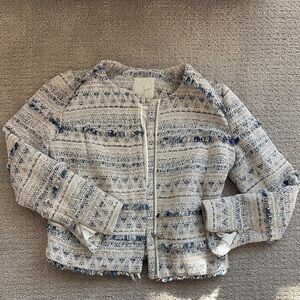 J.Crew Blue and White Tweed Jacket
